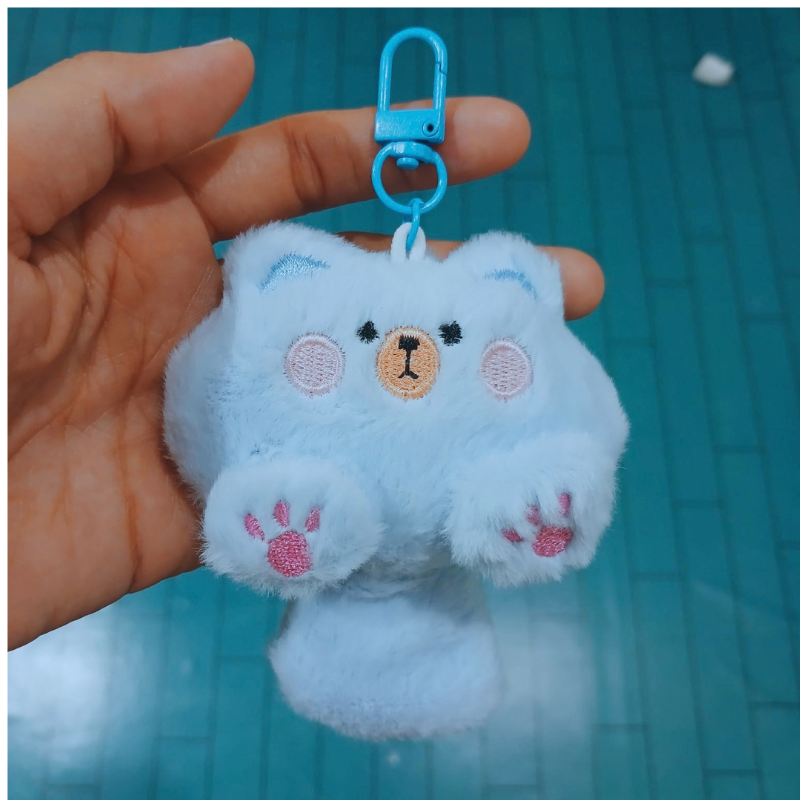 Gantungan Tas Kunci Boneka Fluffy (Putih type 2)