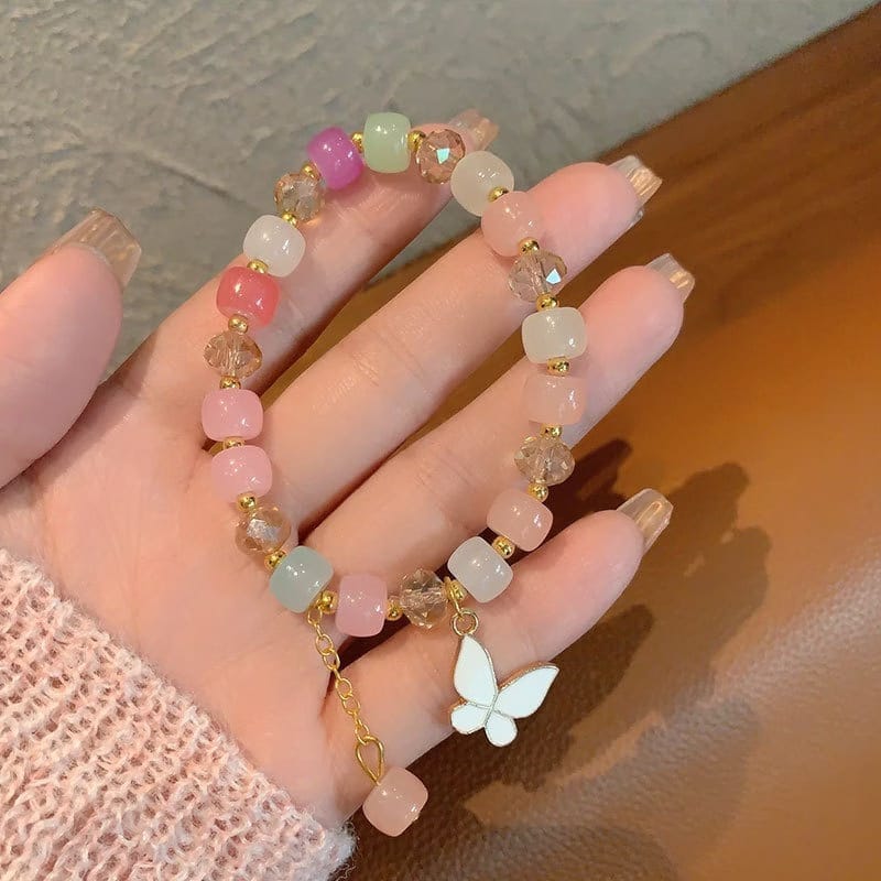 Gelang Kupu-kupu Pastel Beads Manik-manik korea (Mix Color)