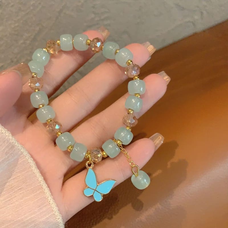 Gelang Kupu-kupu Pastel Beads Manik-manik korea (Green)