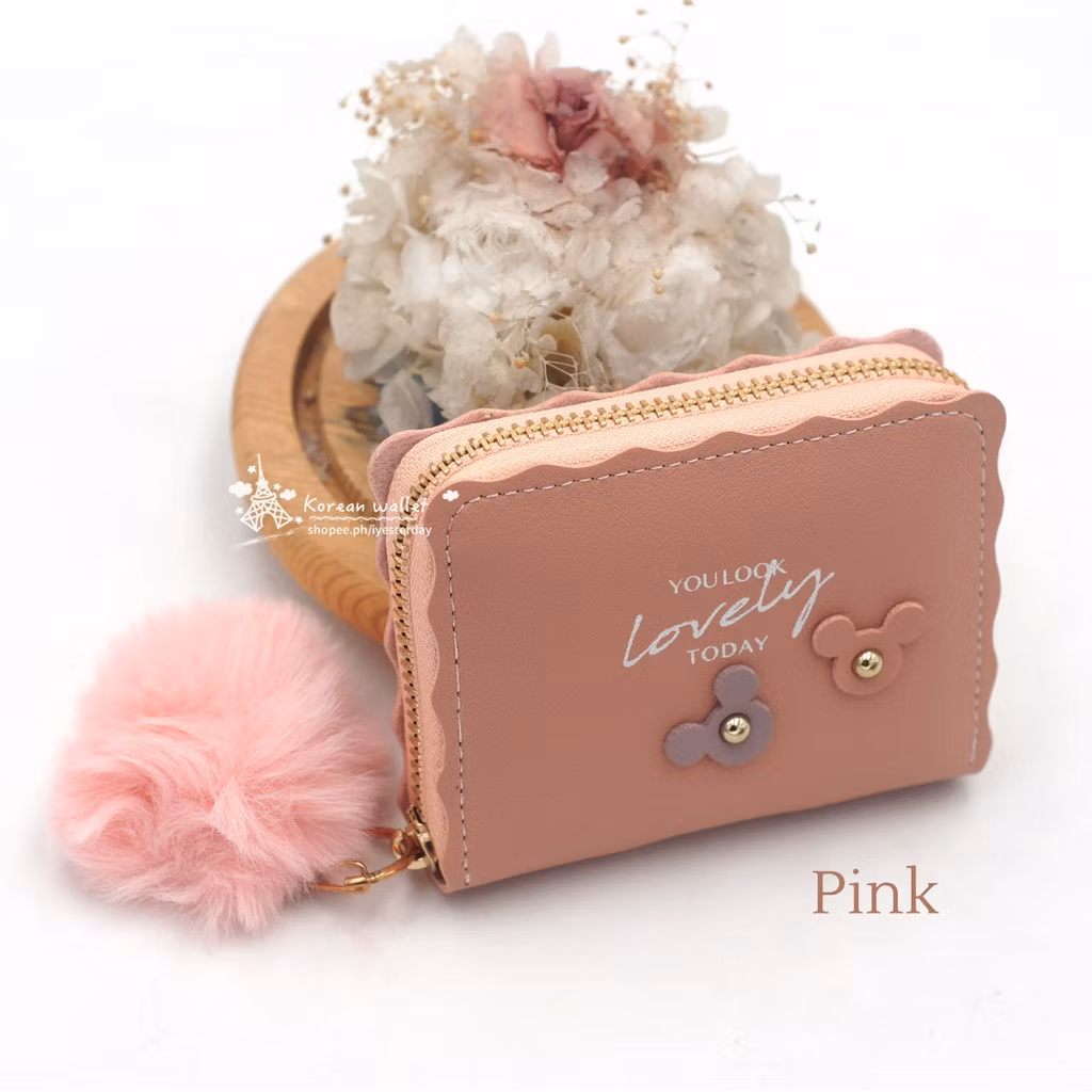 Dompet wanita + pom-pom